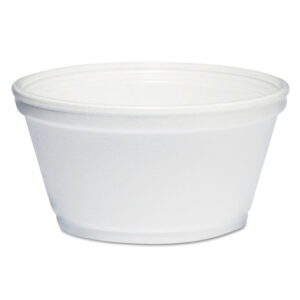 Dart Foam Container, Extra Squat, 8 oz, White, 1,000/Carton (8SJ20)