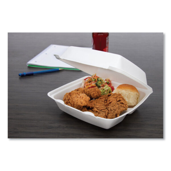 Dart Foam Hinged Lid Containers, 3-Compartment, 8.38 x 7.78 x 3.25, 200/Carton (85HT3R) - Image 2