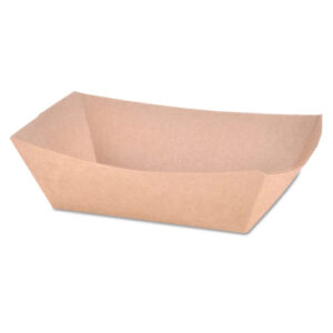 SCT Eco Food Trays, 1 lb Capacity, Brown Kraft, Paper, 1,000/Carton (0513)